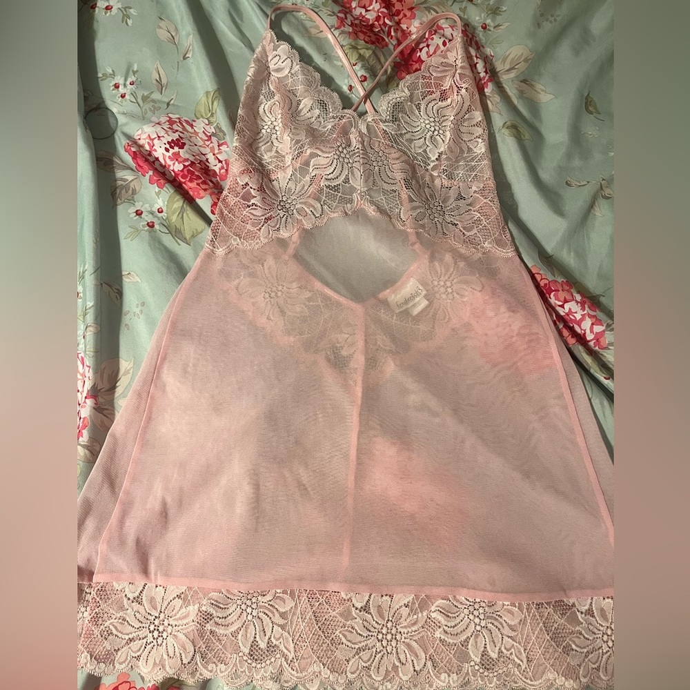 Pink Mesh Slip Dress